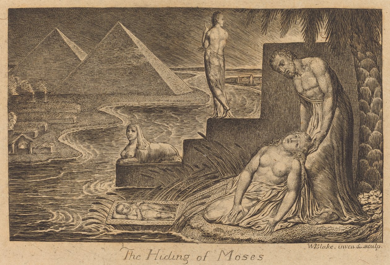 Moses gömmer sig av William Blake
