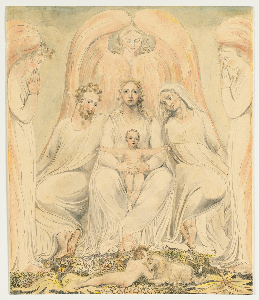 Den heliga familjen (även känd som Kristus i sanningens knä) av William Blake