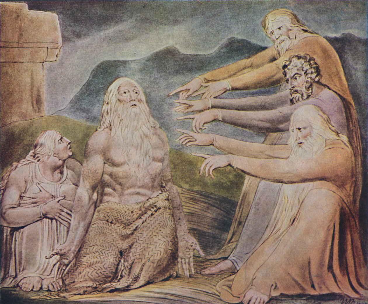 The Just Upright Man Is Laughed To Scorn, c1825, 1947 av William Blake