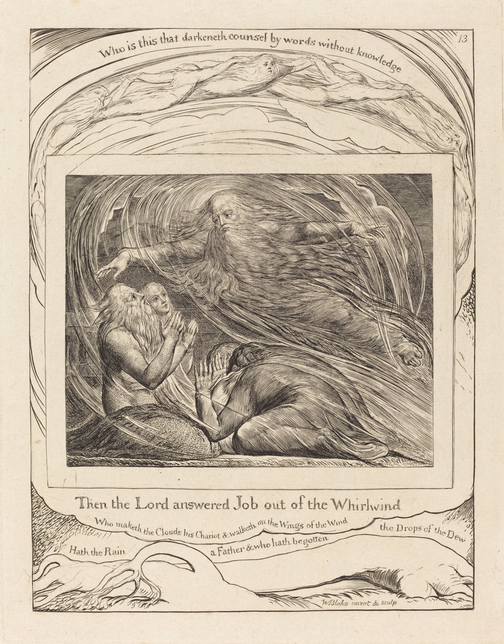 Herren svarar Job ur virvelvinden av William Blake