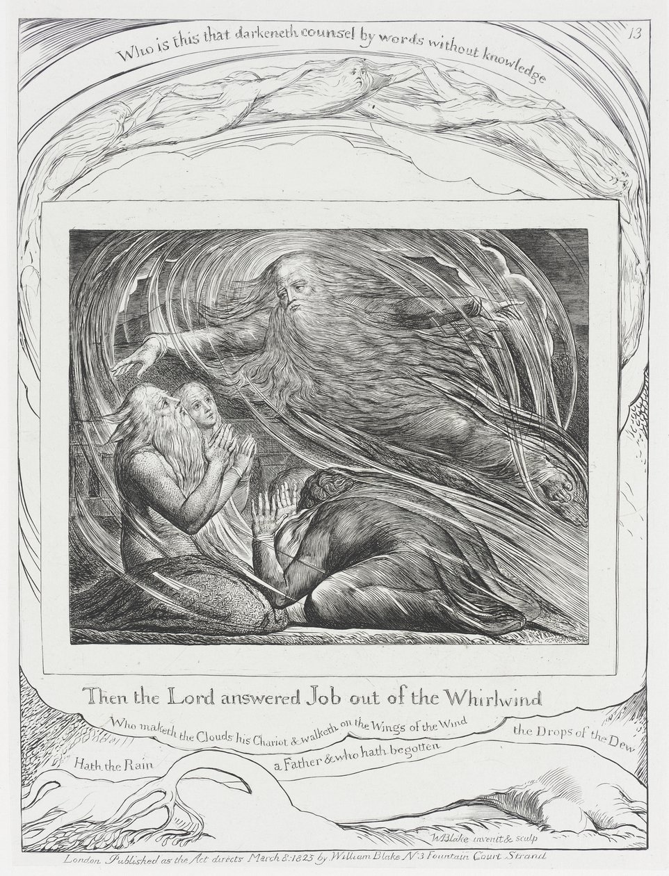 Herren svarar Job ur virvelvinden av William Blake