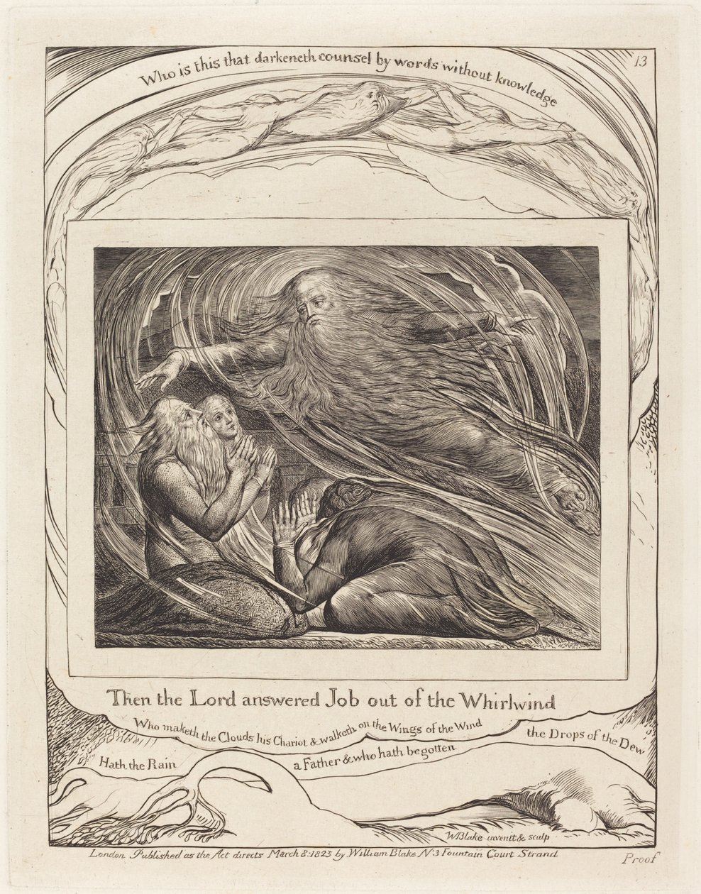 Herren svarar jobb ur virvelvinden, 1825. av William Blake