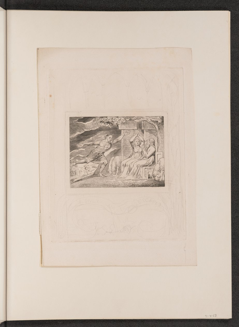 Budbärarna berättar för Job om hans olyckor, 1825. av William Blake