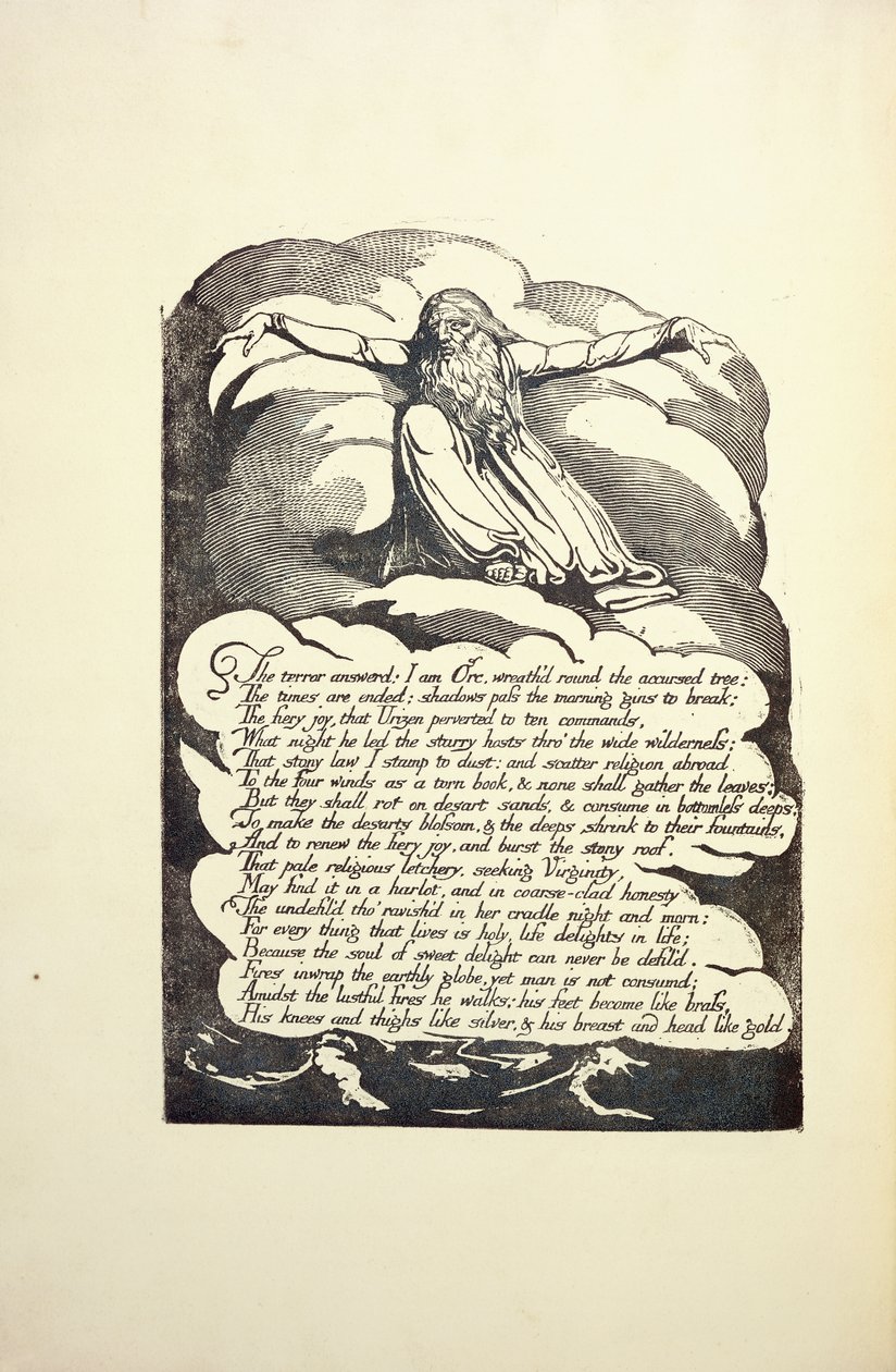 Terrorn besvarades, mitten av 1790-talet av William Blake
