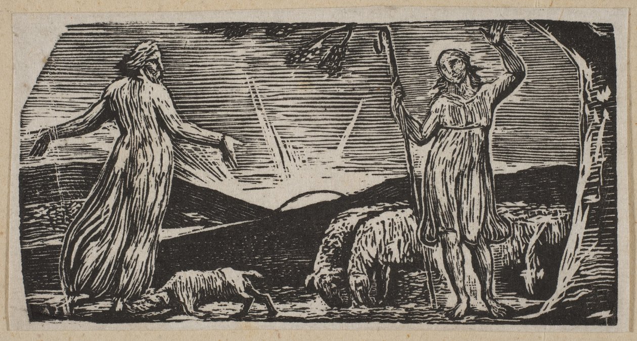 Thenot remonstrates With Colinet, från Thorntons Pastorals of Virgil, 1821. av William Blake