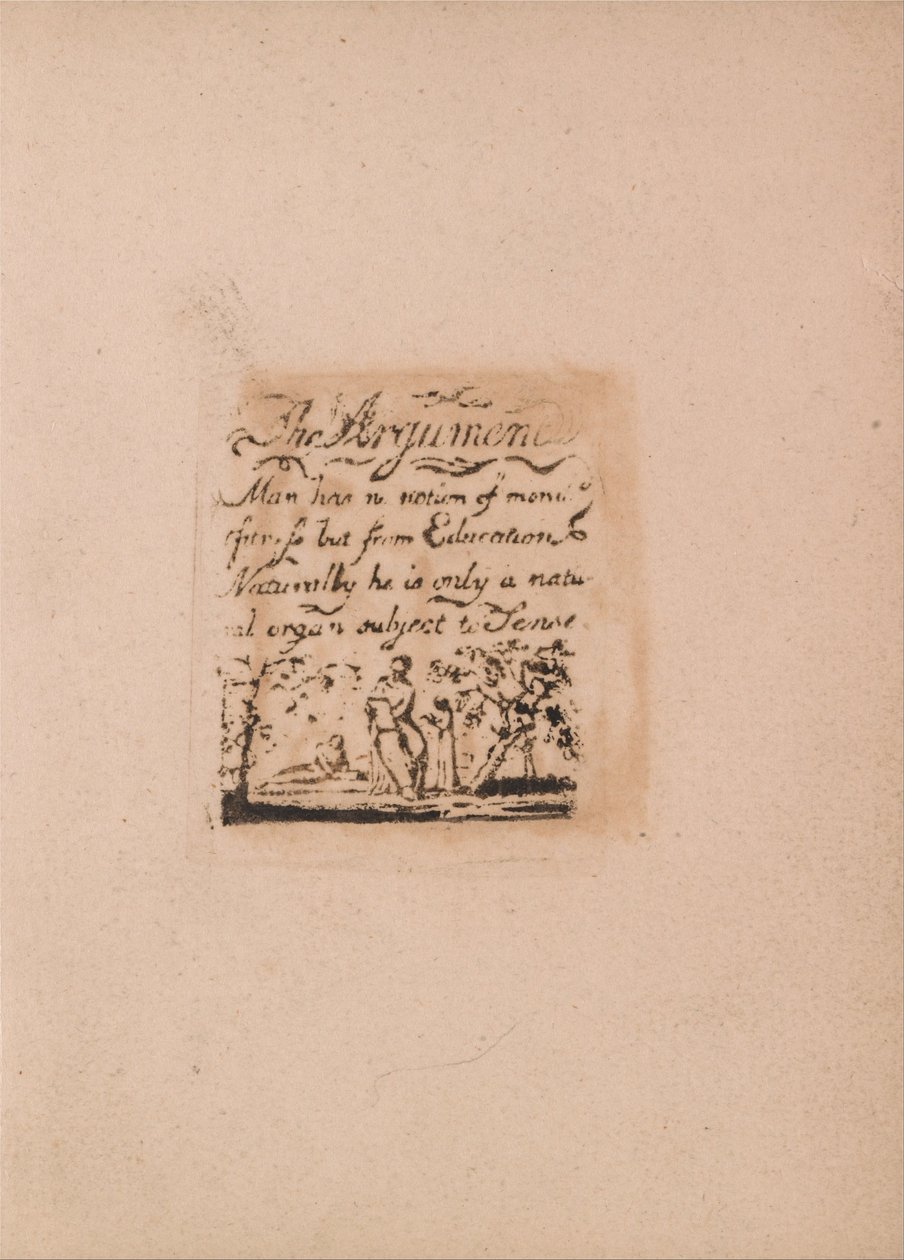 Det finns ingen naturlig religion, tavla 2, Argumentet. . . . (Bentley a3) av William Blake