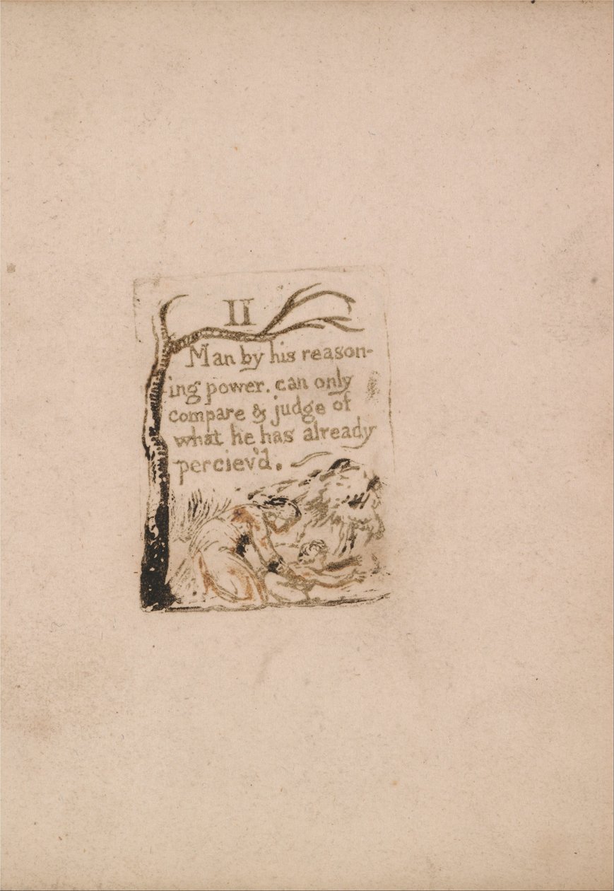 Det finns ingen naturlig religion, tavla 4, II Människan genom sin resonemangskraft. . . . (Bentley a5) av William Blake