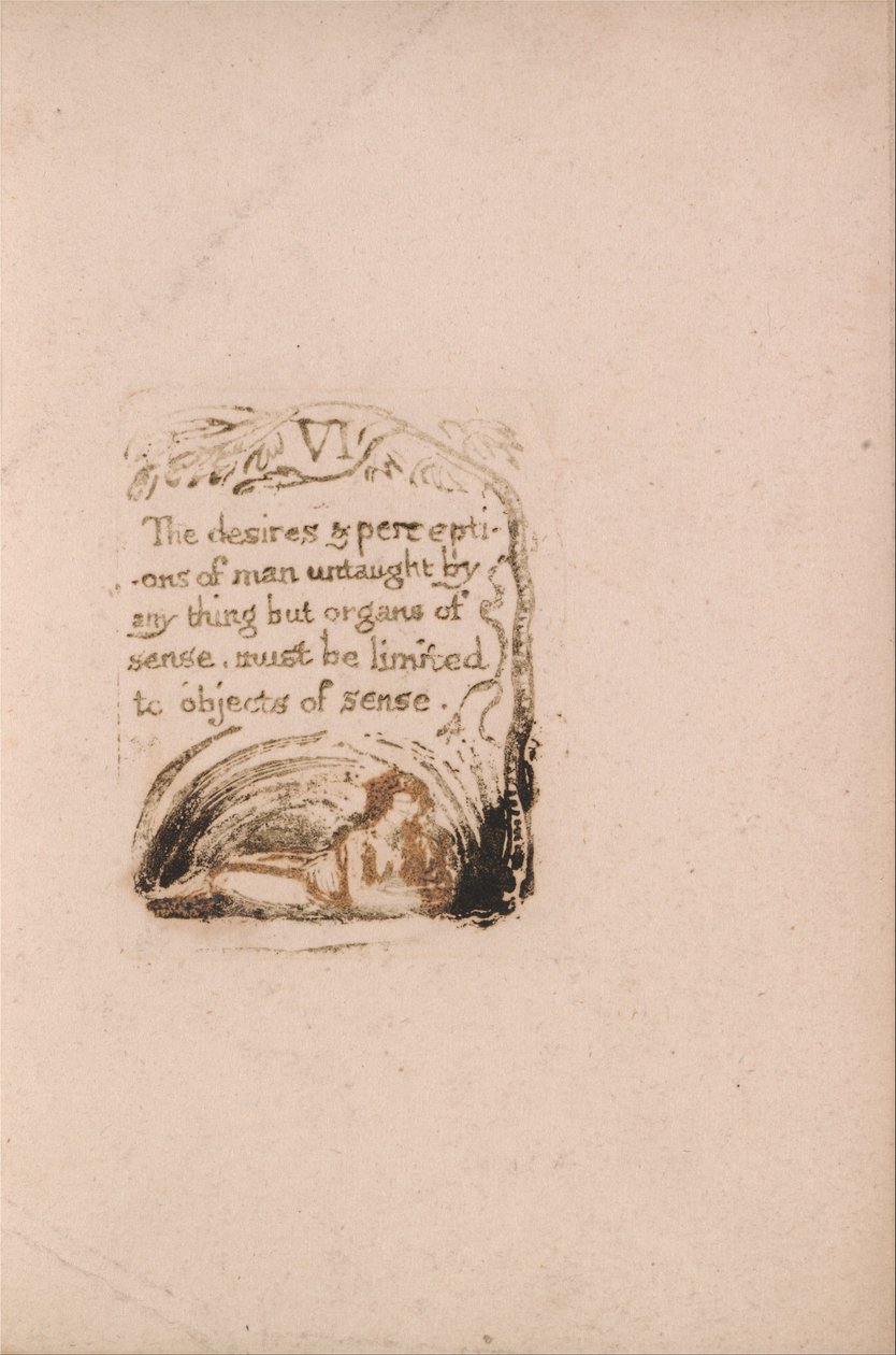 Det finns ingen naturlig religion, tavla 8, VI önskningarna och uppfattningarna . . . . (Bentley a9) av William Blake