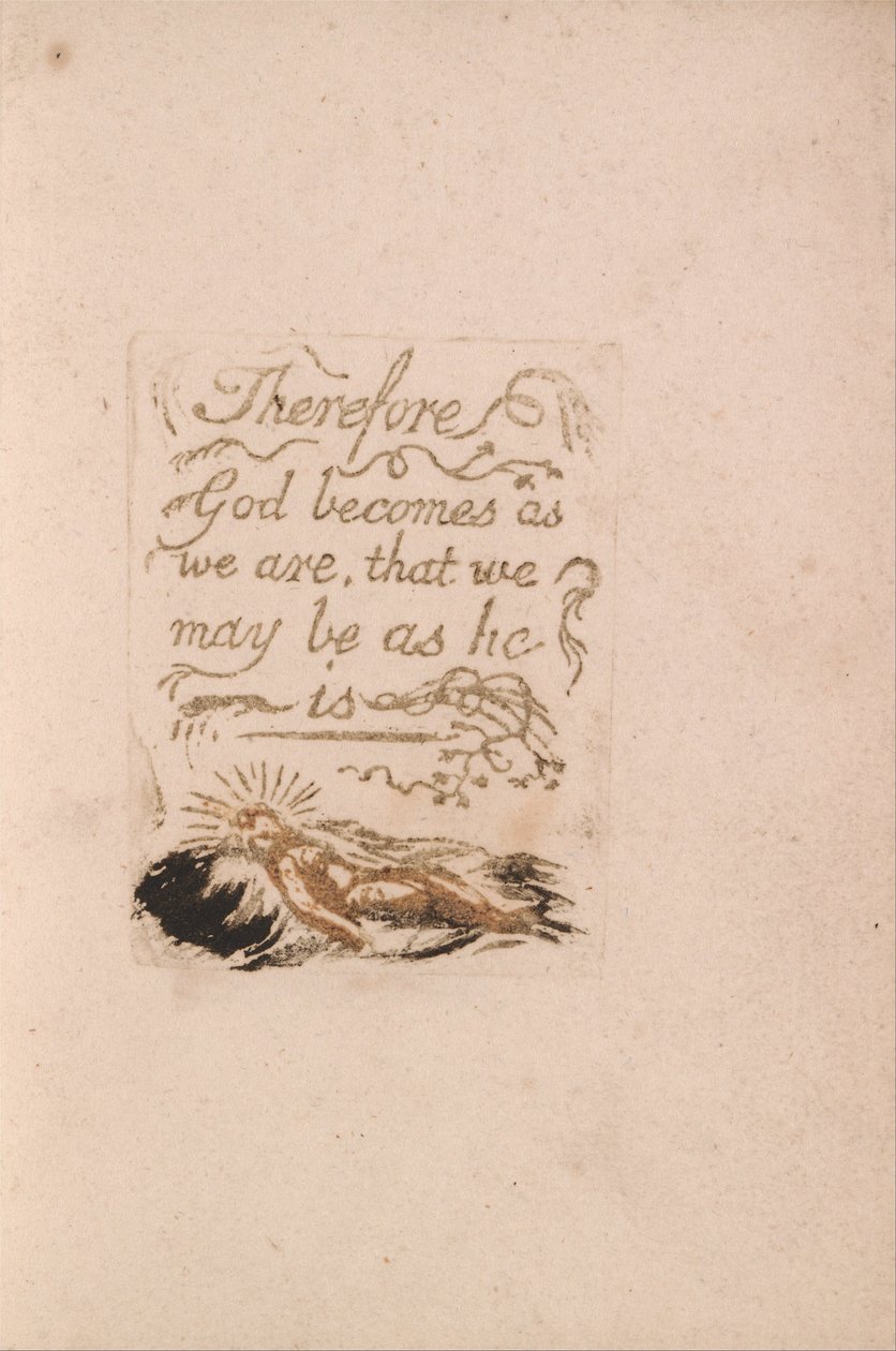 Det finns ingen naturlig religion, tavla 9, därför blir Gud . . . . (Bentley b12) av William Blake