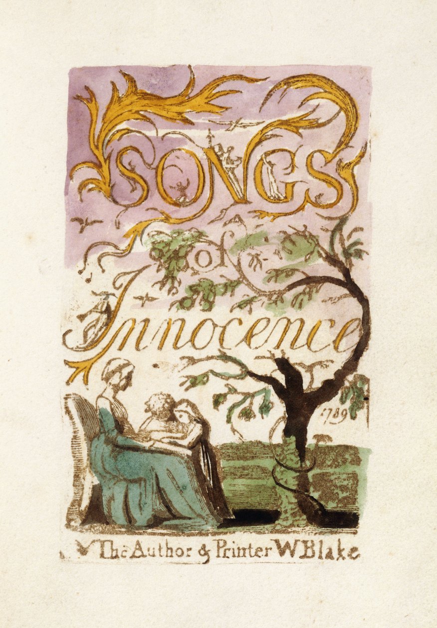 Titelsida, från "Songs of Innocence", 1789 av William Blake
