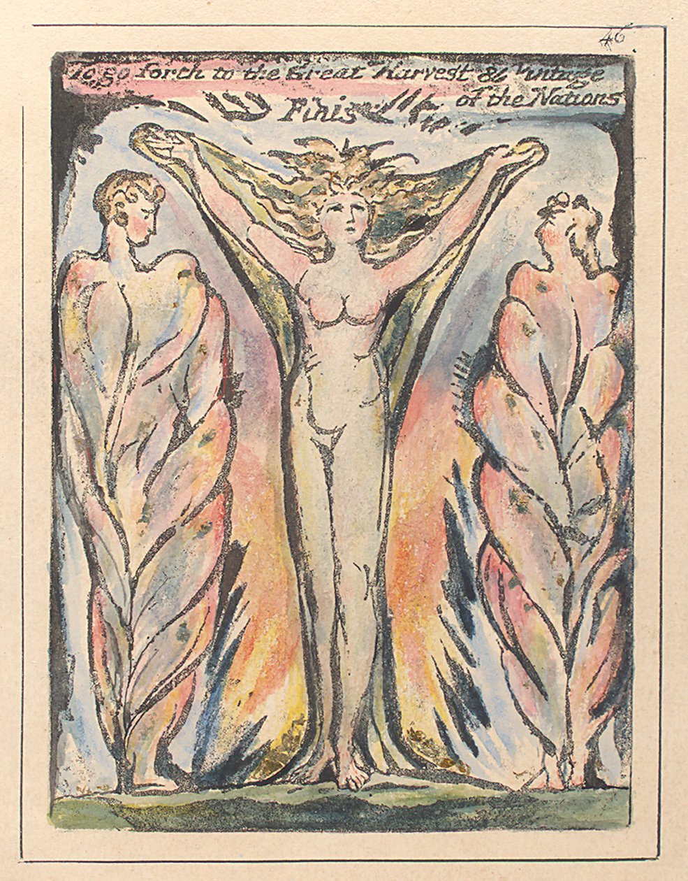 Att gå vidare till den stora skörden & årgången av nationerna, c.1811 av William Blake