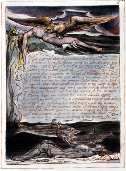 "What Time the Thirteen Governors", platta 13 från "America, a Prophecy" (Amerika, en profetia) av William Blake