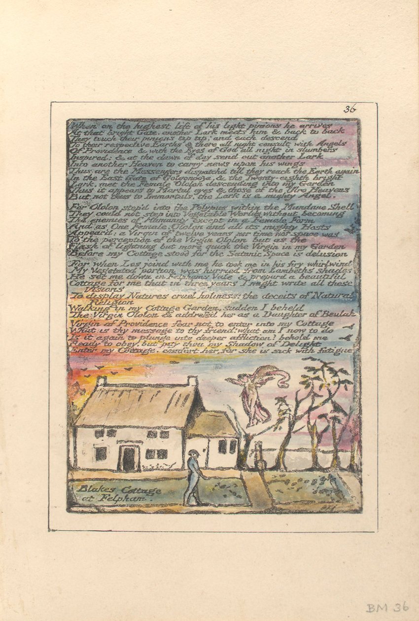 "When on the maximum lift...", skylt 36 från "Milton, a Poem in Two Books", c.1804-08 av William Blake