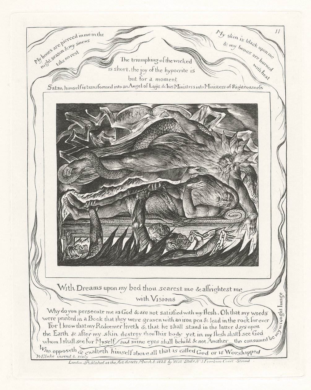 Med drömmar på min säng skrämmer du mig och skrämmer mig med syner av William Blake