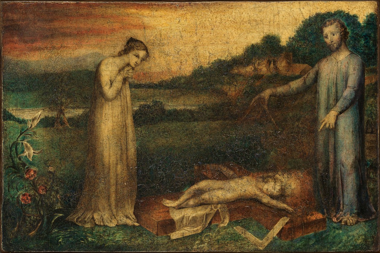 objekt 14 (Butlin 410)-- Kristusbarnet sover på ett kors mellan cirka 1799 och cirka 1800 av William Blake
