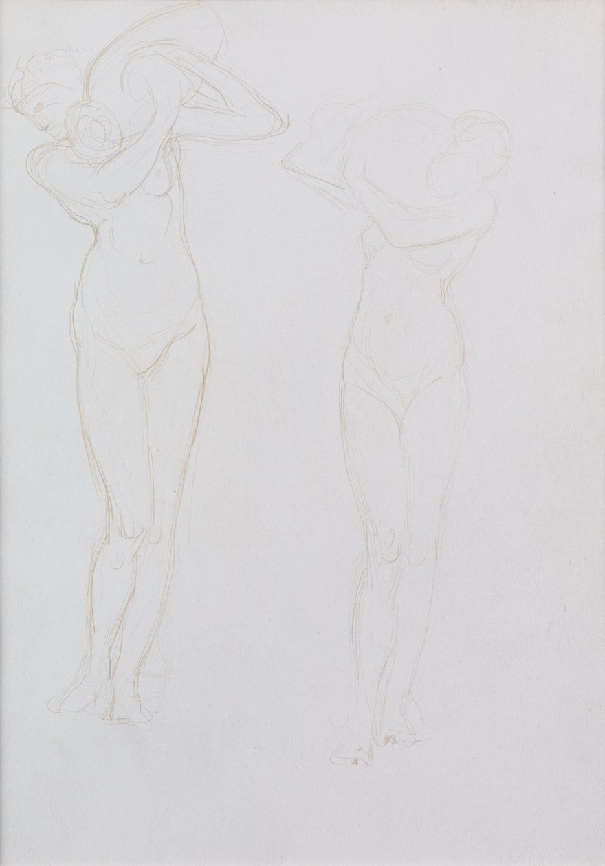 Studera (metalpoint) av William Blake Richmond