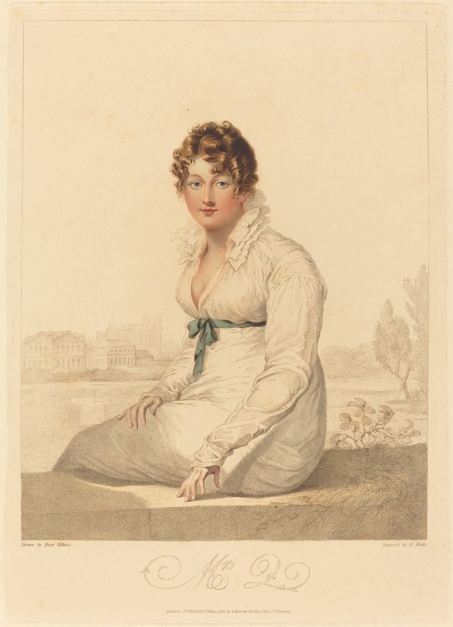 Mrs. Q. av William Blake after François Huet