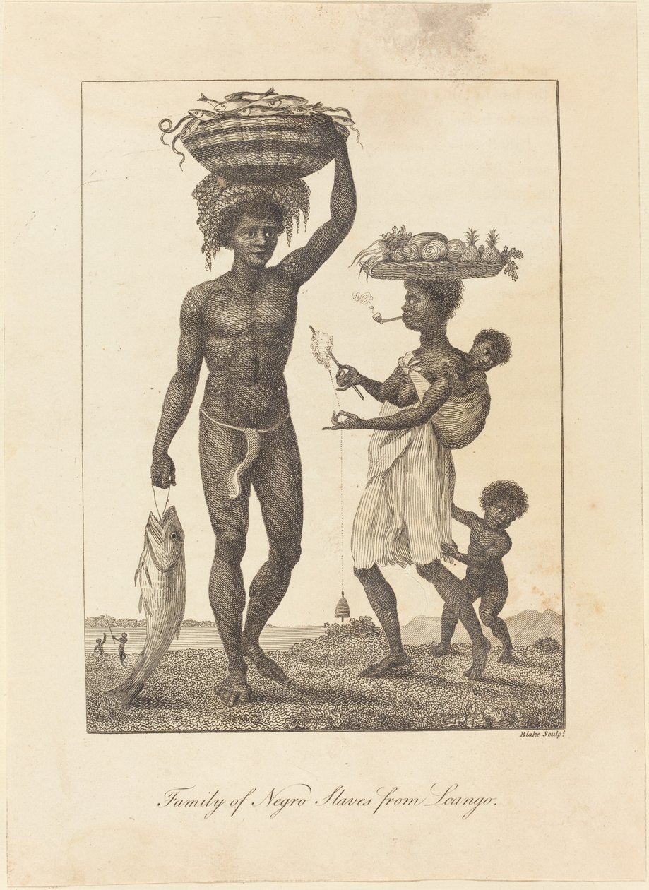 Familj av negerslavar från Loango av William Blake after John Gabriel Stedman