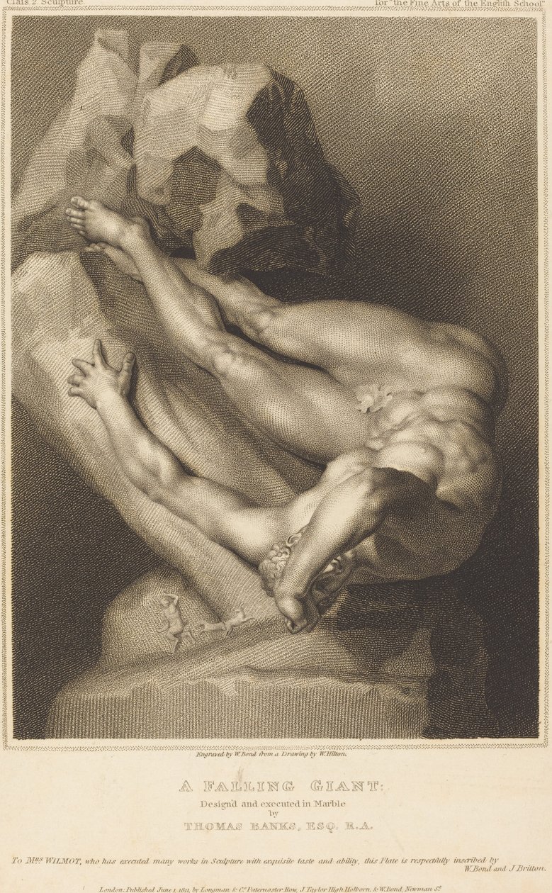 En fallande jätte av William Bond after William Hilton I after Thomas Banks