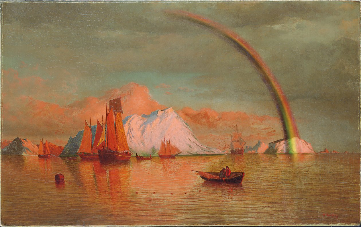 Arktisk solnedgång med regnbåge, 1877 av William Bradford
