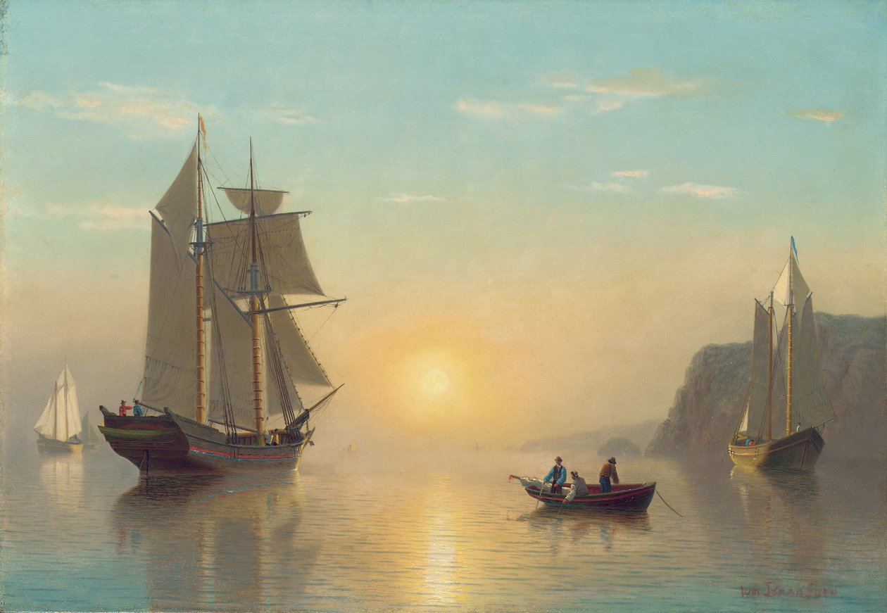 Solnedgång Lugn i Bay of Fundy, c.1860 av William Bradford
