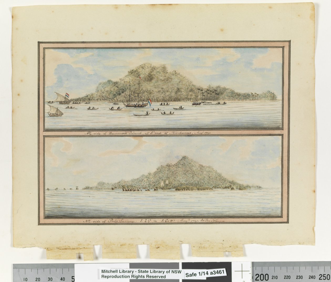 Opp. sid. 276. `NE. sidan av Hummock Island, utanför Sn änden av Mindanoo. aug 1791