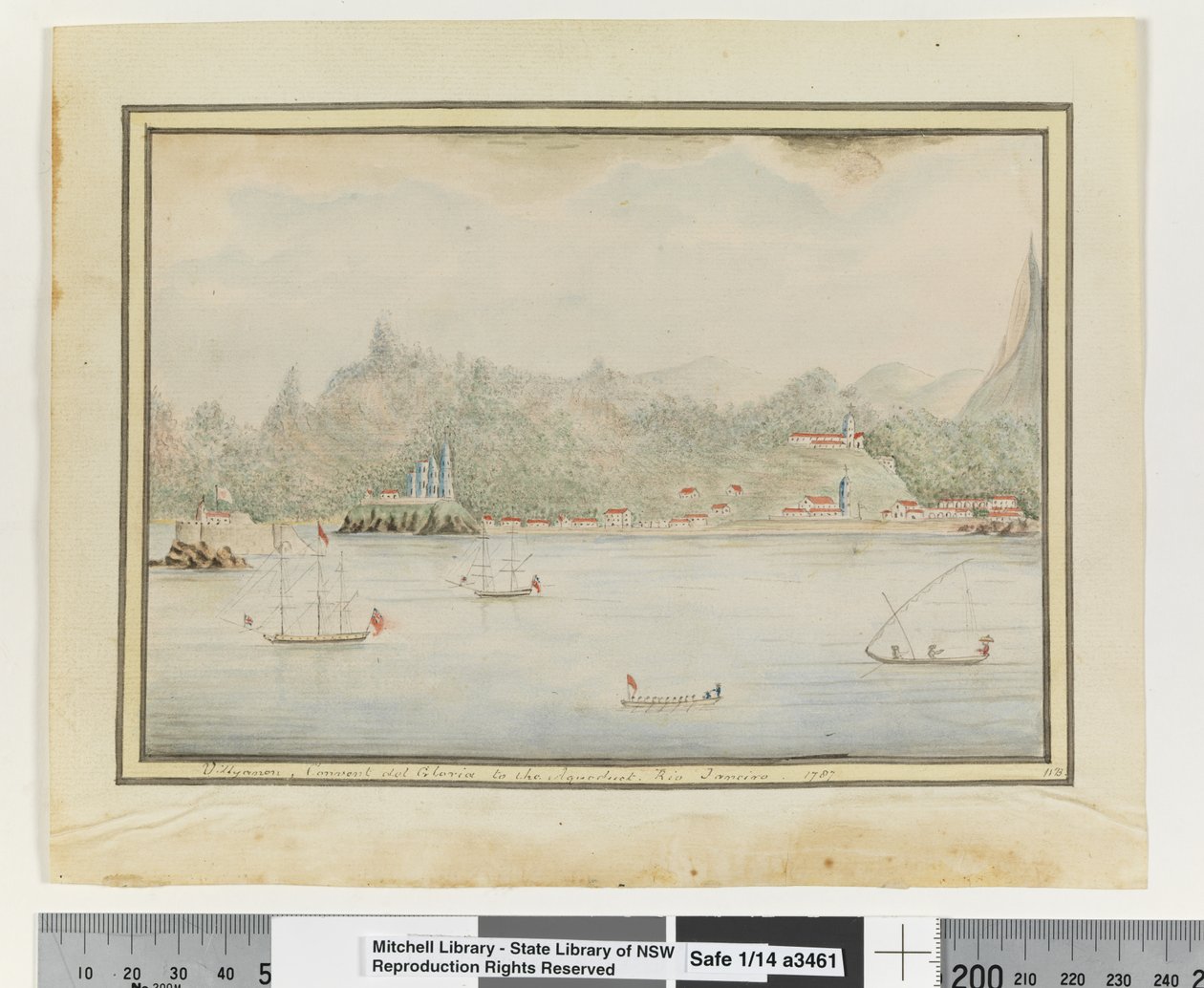 Opp. sid. 37. `Villyanon, ärakloster till akvedukten. Rio Janeiro 1787