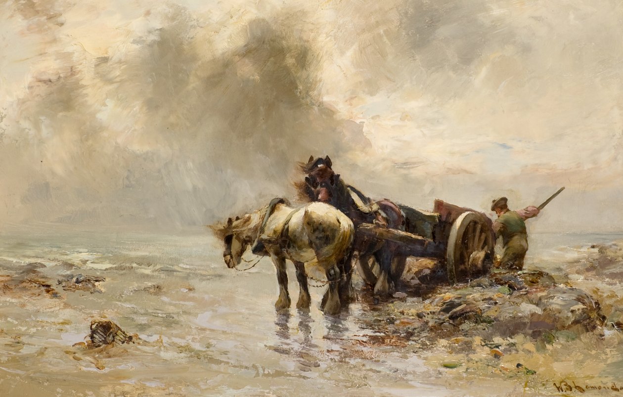 Carting Seaweed (olja på duk) av William Bradley Lamond