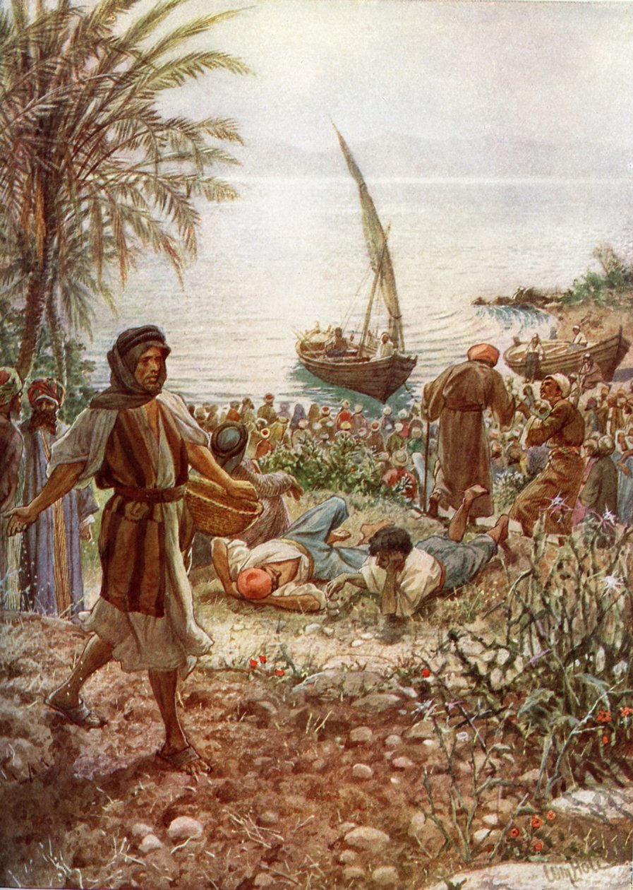 Jesus predikar Liknelsen om såningsmannen - Bibeln av William Brassey Hole