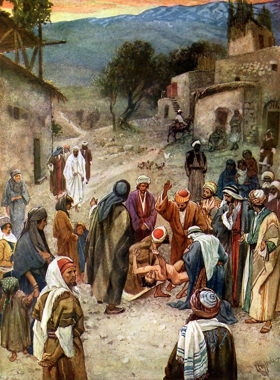 Jesus tar bort en ond ande - Bibeln av William Brassey Hole