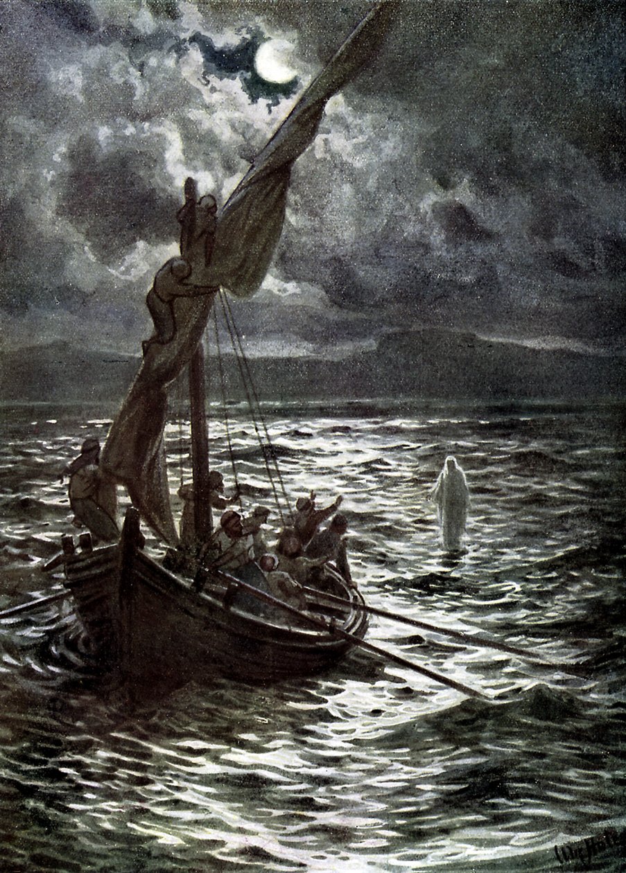 Jesus går på vattnet - Bibeln av William Brassey Hole