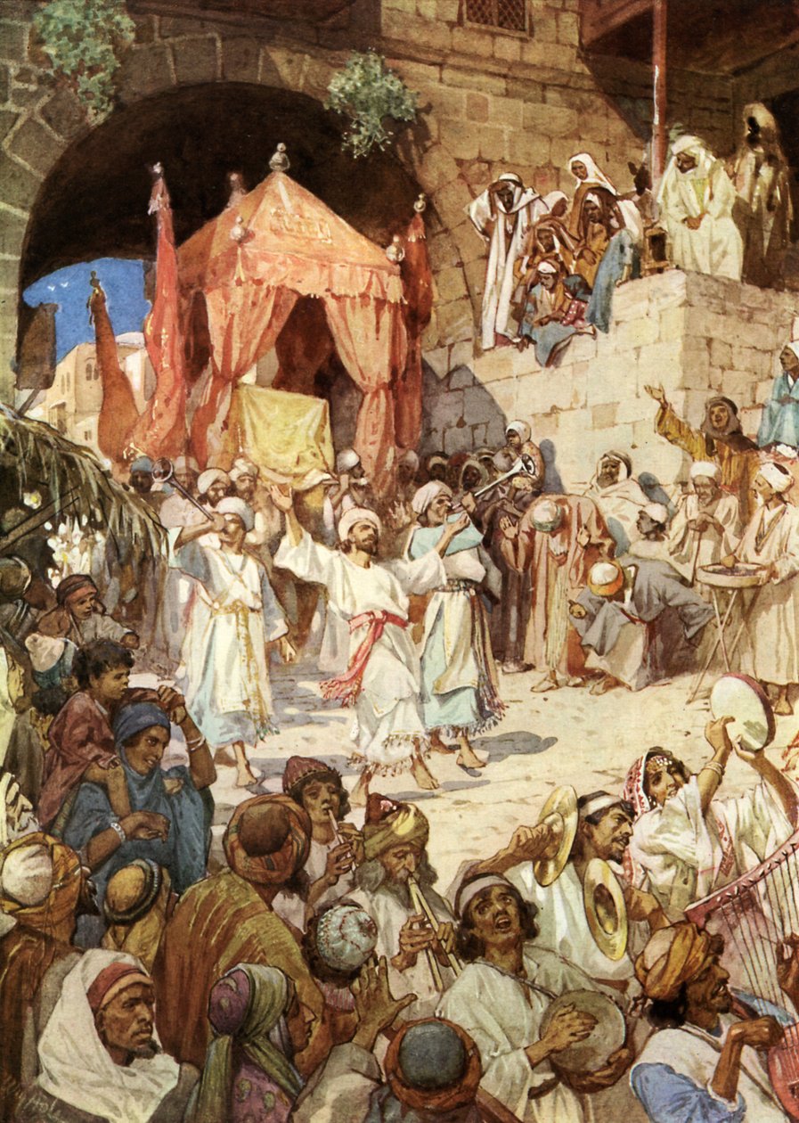 Kung David för in arken till Jerusalem - Bibeln av William Brassey Hole