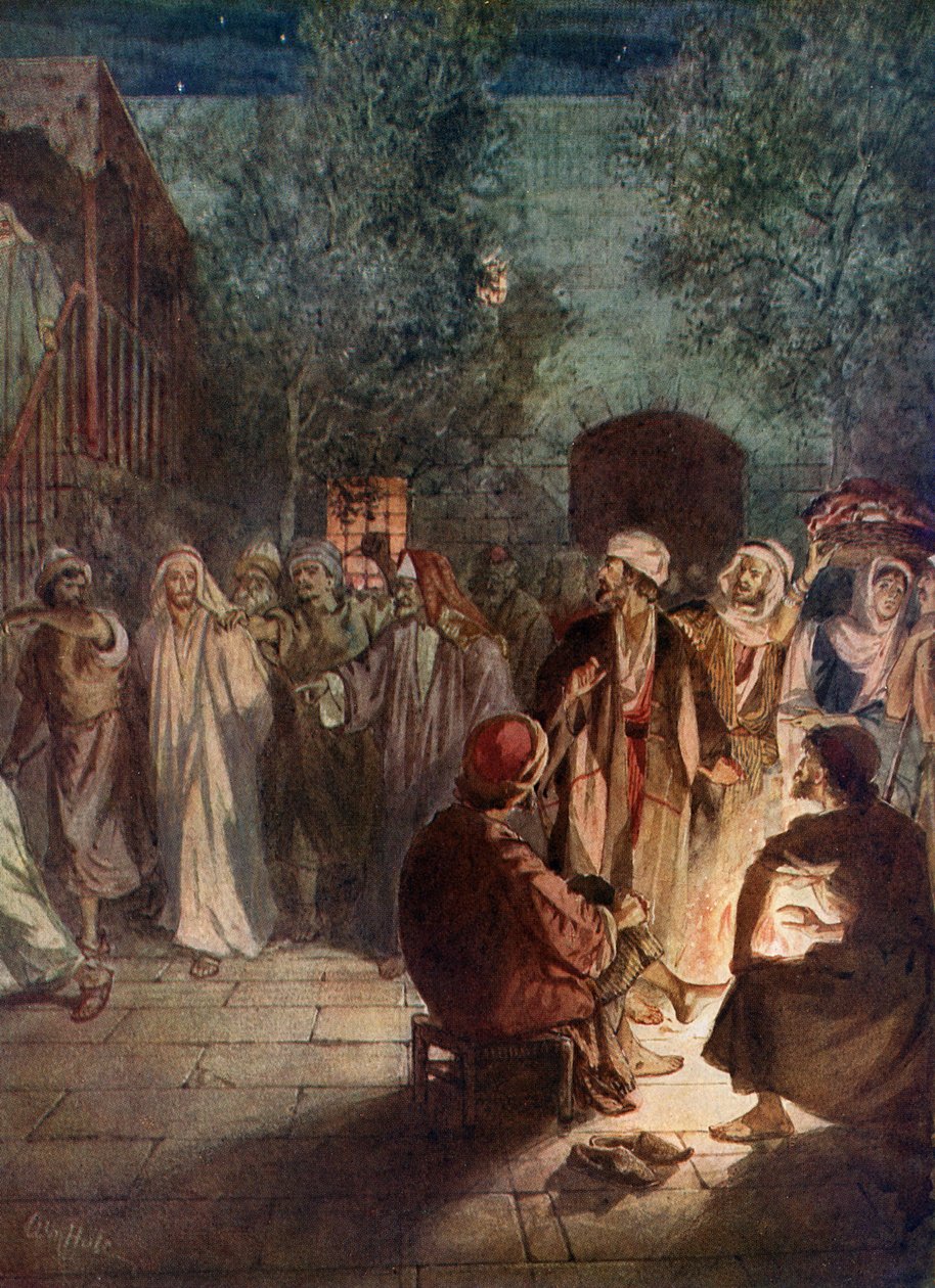 Petrus förnekar att han kände Jesus en tredje gång - Bibeln av William Brassey Hole