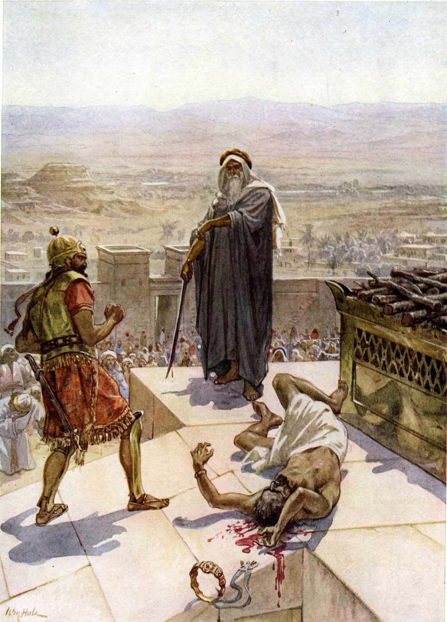 Samuel dräper Agag vid Gilgal - Bibeln av William Brassey Hole