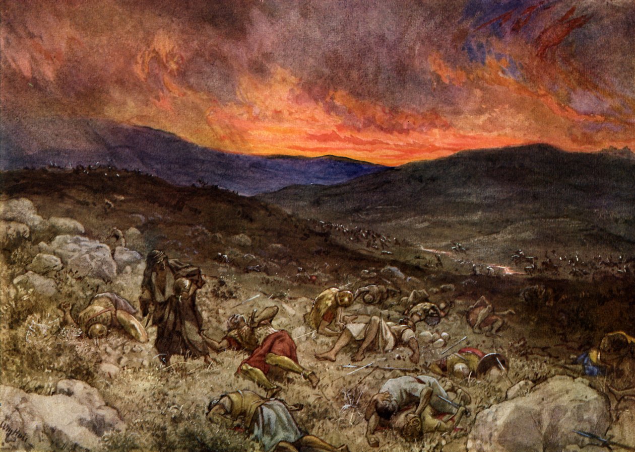 Sauls död på Gilboa - Bibeln av William Brassey Hole