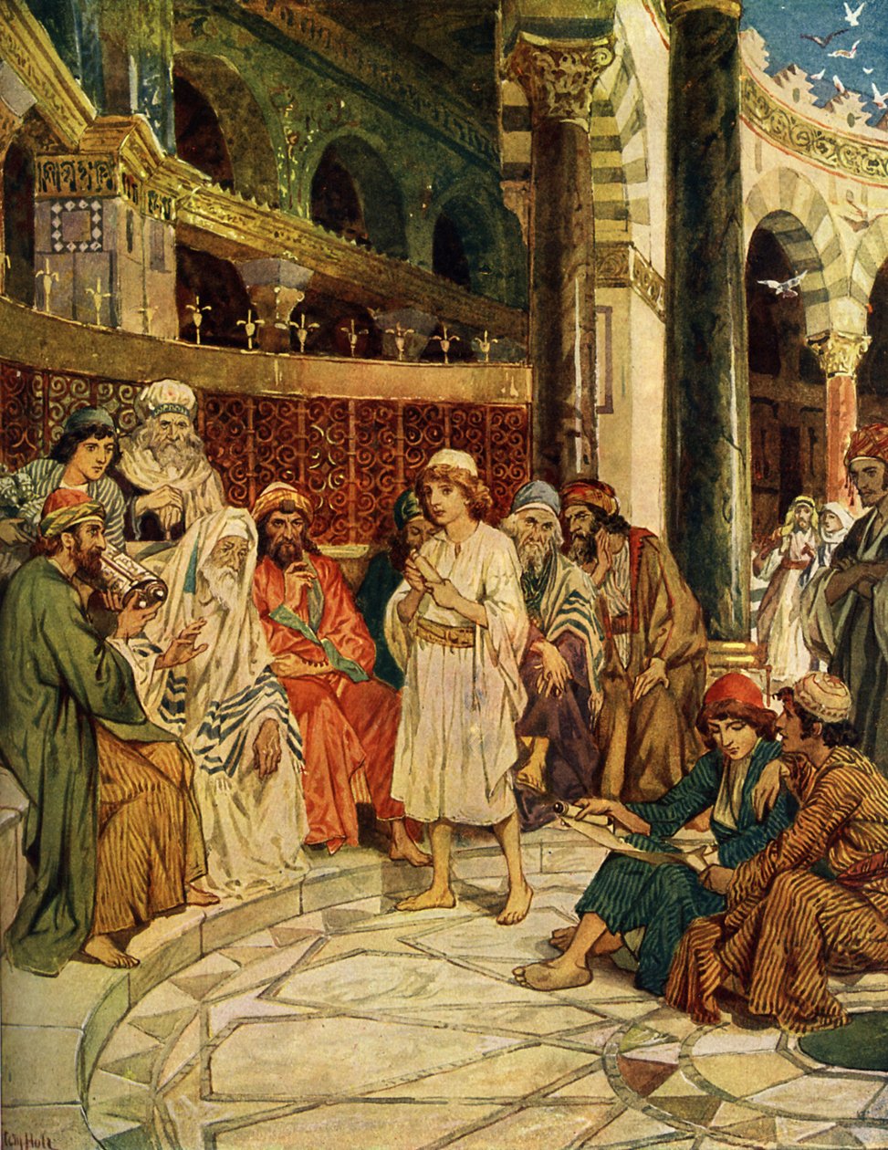 Pojken Jesus vid templet - Bibeln av William Brassey Hole