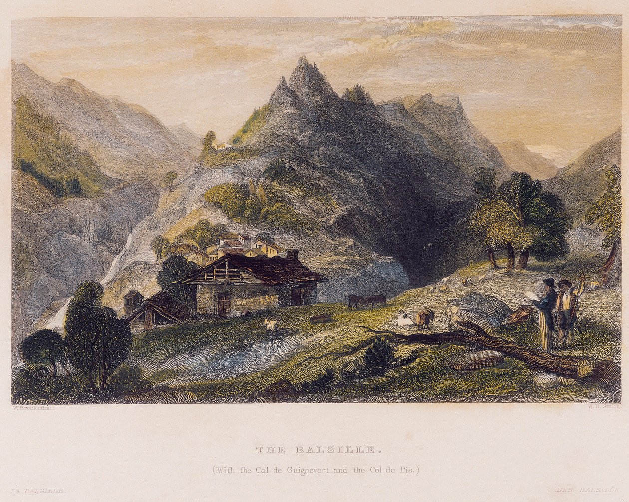 Utsikt över balsillen (basiljen) med Col de Guignevert och Col de Pis av William Brockedon