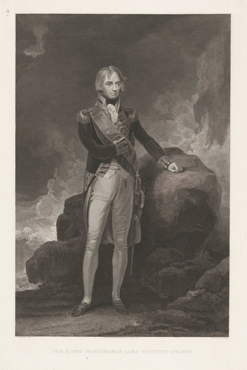 Porträtt av Horatio Nelson The Right Honorable Lord Viscount Nelson (titel på objekt) av William Bromley (I)