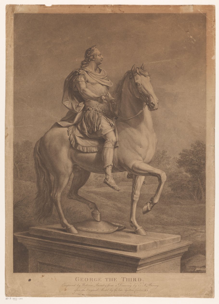 Ridsporträtt av George III, kung av England Georg den tredje (titel på objekt) av William Bromley (I)