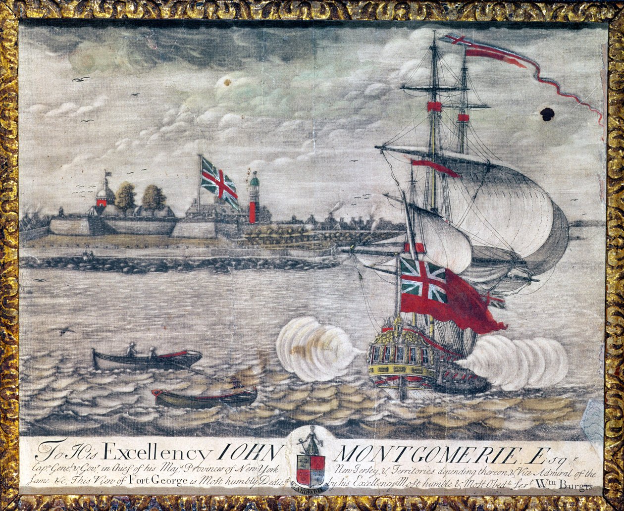 Till hans excellens John Montgomerie Esq. (Utsikt över Fort George) av William Burgis