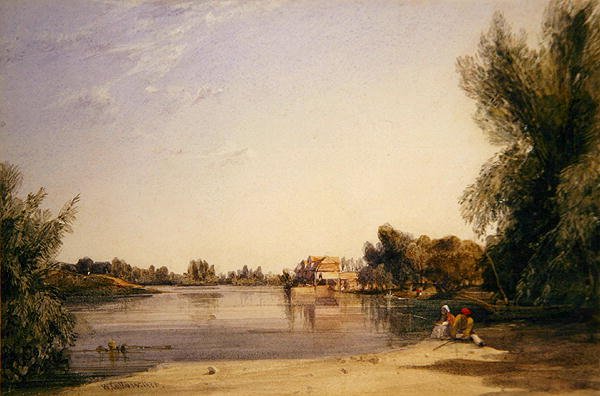 En kvarn vid Seine av William Callow