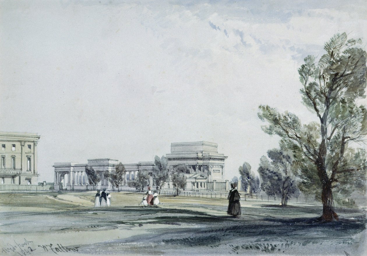 Ingång till Hyde Park vid Hyde Park Corner av William Callow