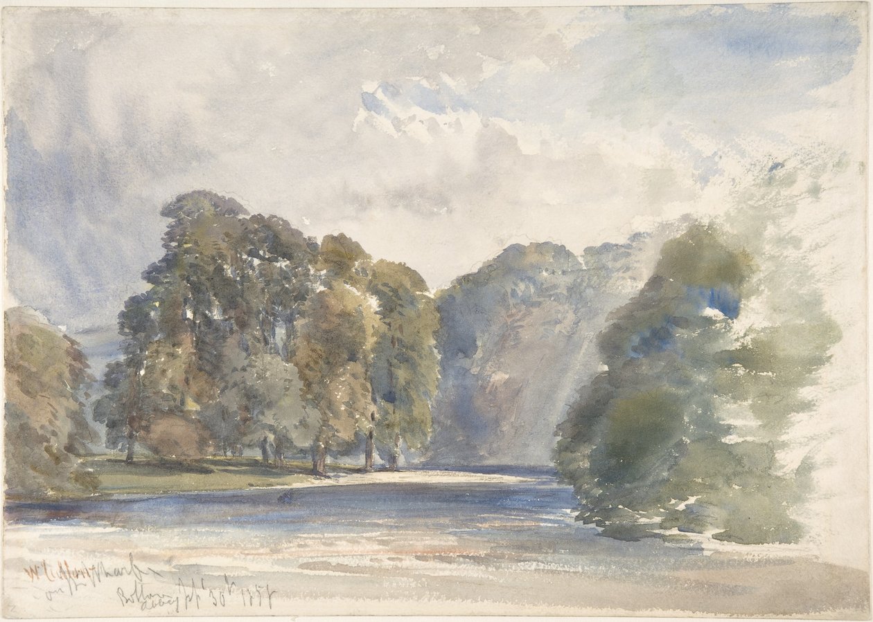 Vid Wharfe, Bolton Abbey av William Callow