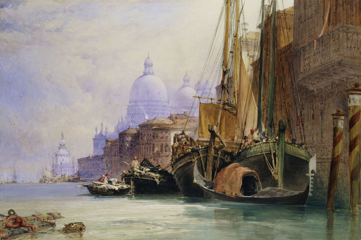 Santa Maria della Salute och Canal Grande, Venedig, av William Callow