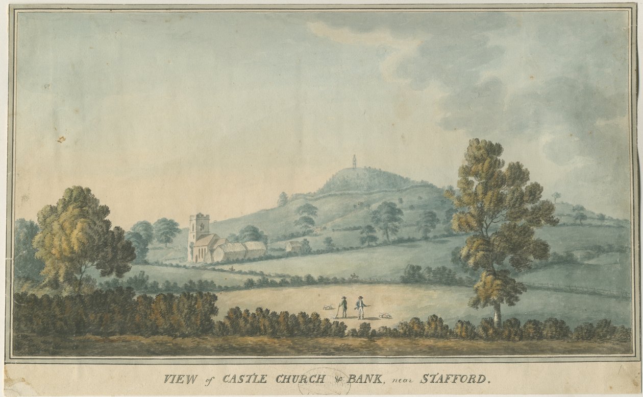 Slottskyrkan - Kyrka: akvarellmålning och [?1700-talet] av William Carter