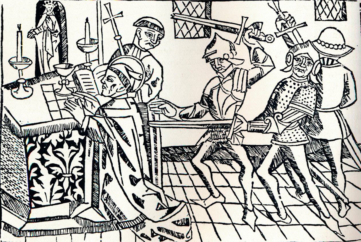 Martyrskap av St. Thomas av Canterbury, c1484 av William Caxton