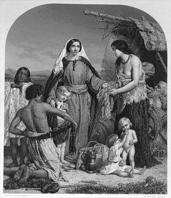 Sadaka-Matendo ya Dorkasi, iliyochongwa na H. Bourne (nakshi)swed av William Charles Thomas (after) Dobson