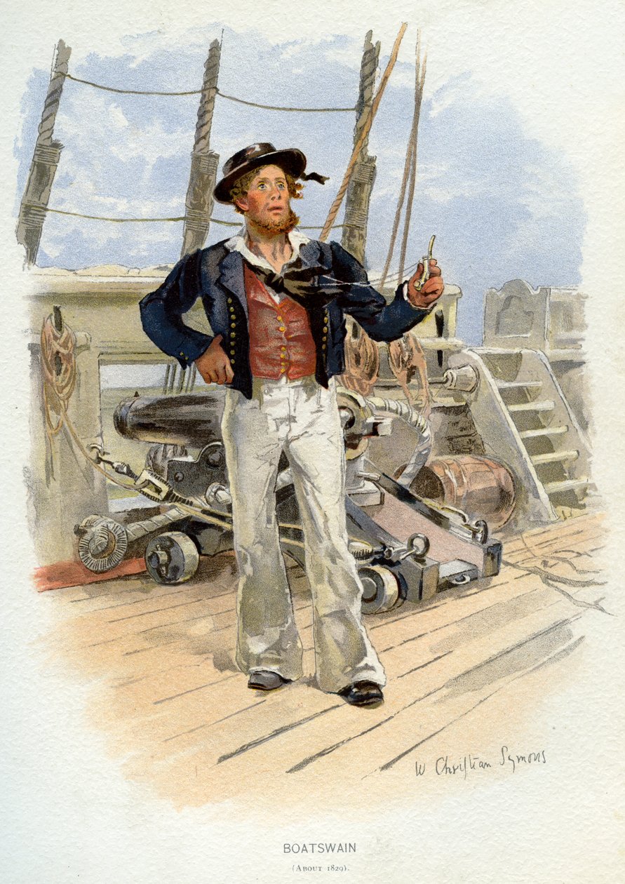 Royal Navy båtsman, c1829 c1890-c1893 av William Christian Symons