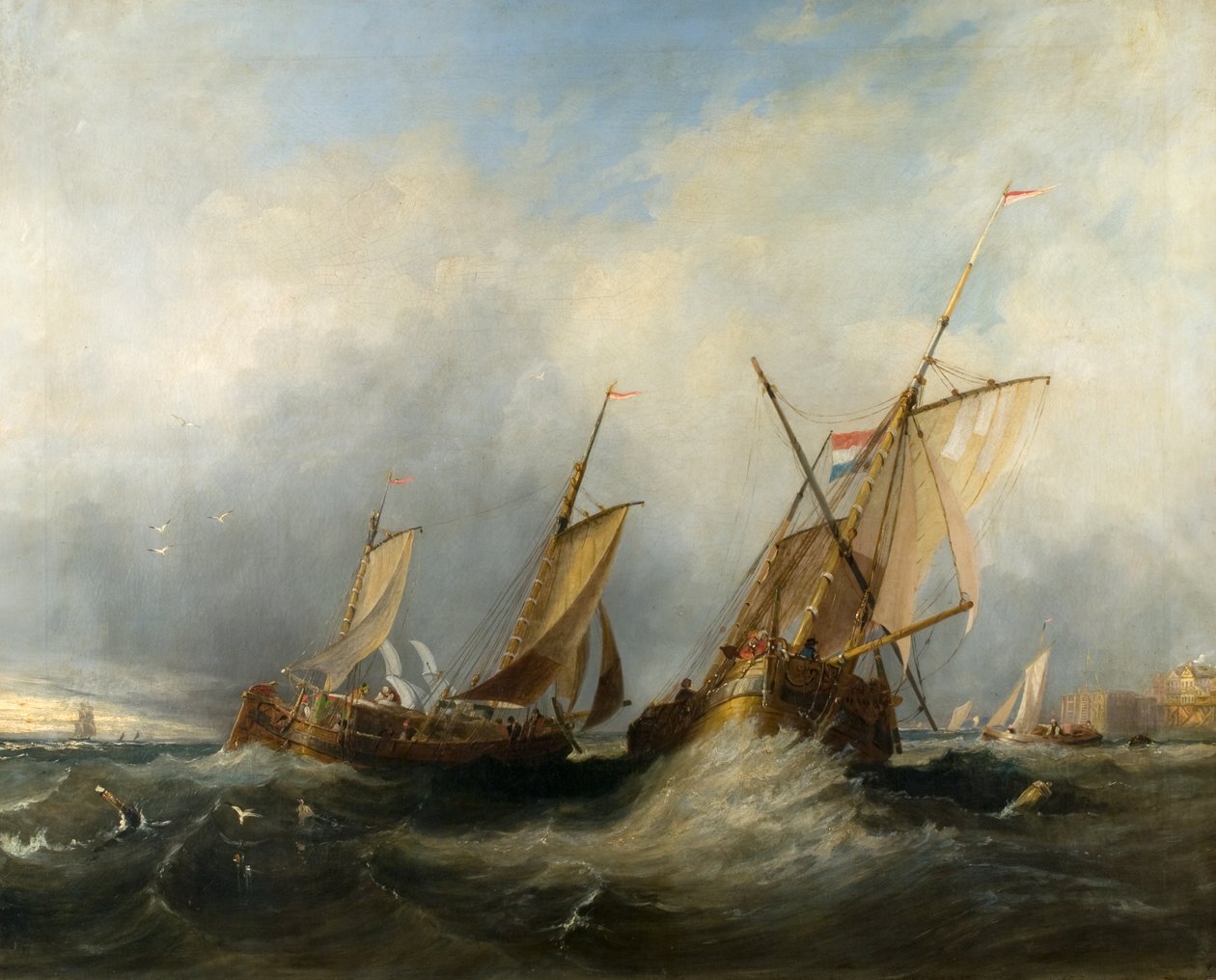 Holländska fraktfartyg som tar slätvaren av William Clarkson (attr. to) Stanfield