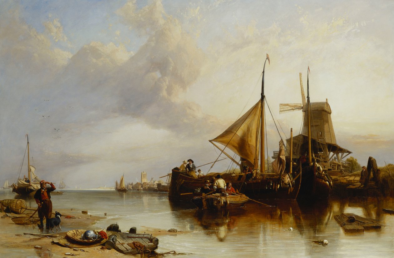 En scen nära Monnikendam på Zuyder Zee av Clarkson Frederick Stanfield